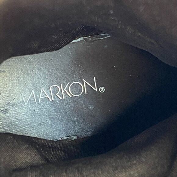 Markon Boots Womens 9M Brown Suede Leather Simon Fold Down Mid Calf Slouch - Picture 2 of 10